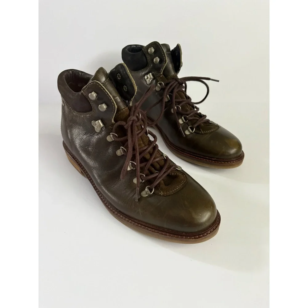 Pajar Canada Mens Waterproof Leather Hiking Boots Olive Green EU 43 US 10-10.5